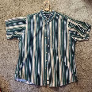 Vintage XL Honors Green, Blue, Red and White button up